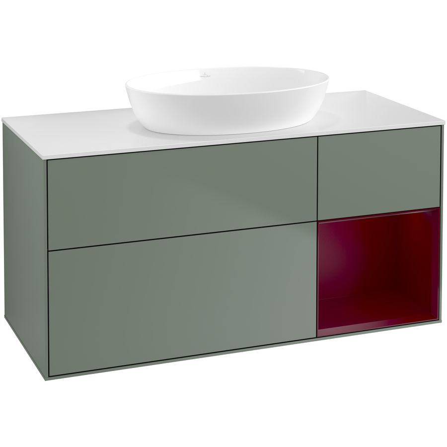 Wastafelonderkast Finion 1200x603x501mm Olive Matt Lacquer FA71HBGM