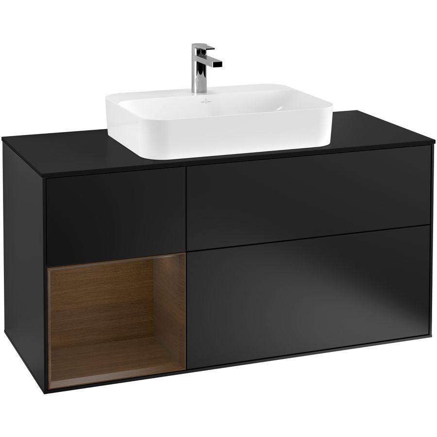 Wastafelonderkast Finion 1200x603x501mm Black Matt Lacquer G412GNPD