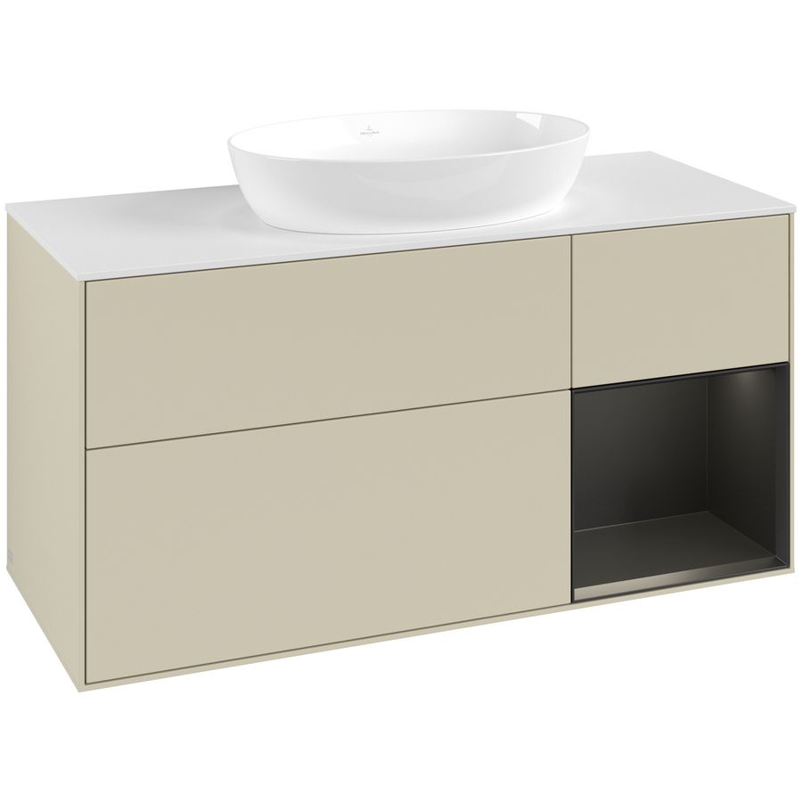 Wastafelonderkast Finion 1200x603x501mm S.Grey Matt Lacquer GA71PDHJ