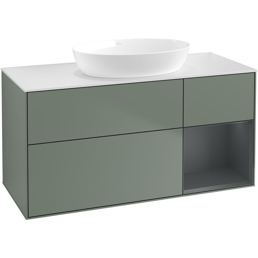 Wastafelonderkast Finion 1200x603x501mm Olive Matt Lacquer FA71HGGM