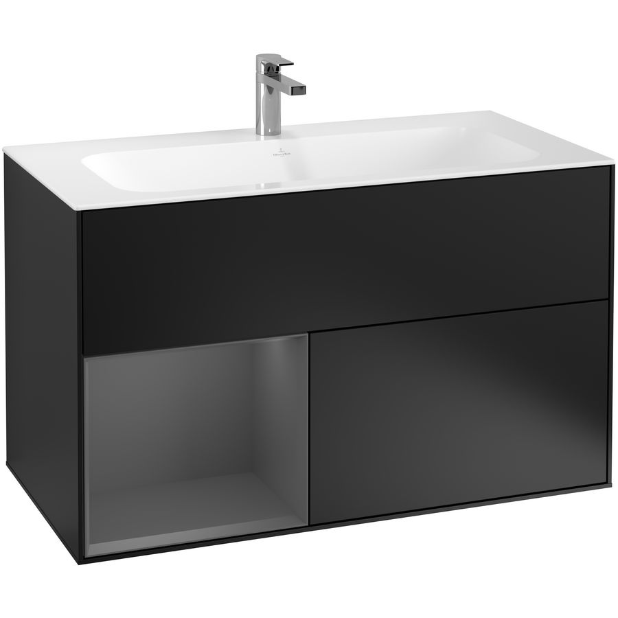 Wastafelonderkast Finion 996x591x498mm Black Matt Lacquer G030GKPD
