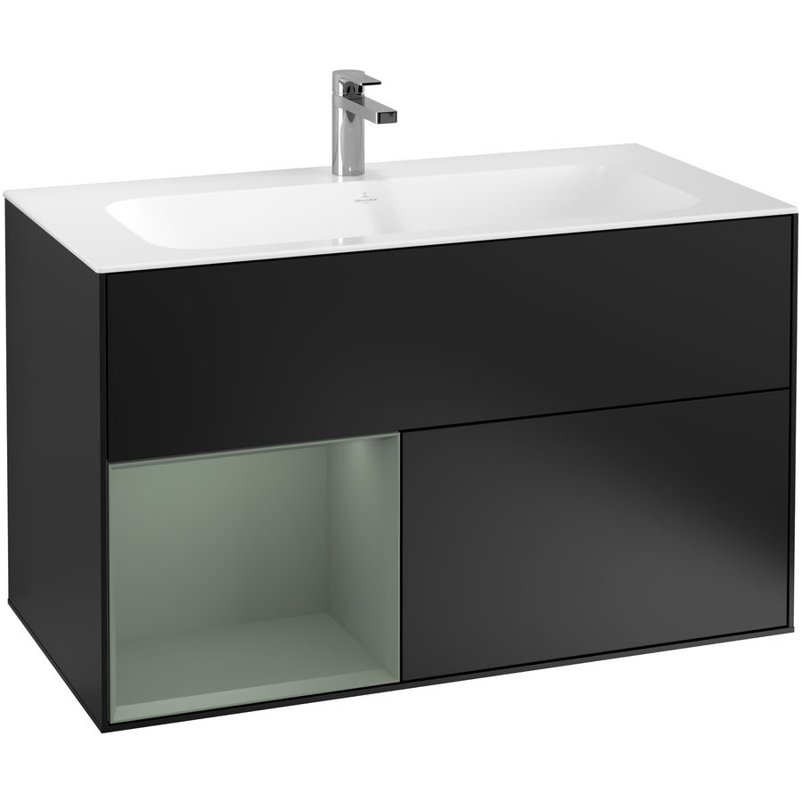 Wastafelonderkast Finion 996x591x498mm Black Matt Lacquer G030GMPD