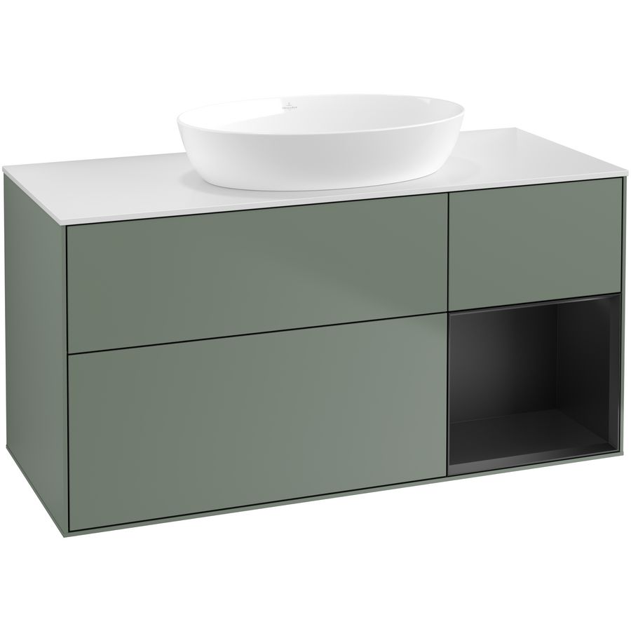 Wastafelonderkast Finion 1200x603x501mm Olive Matt Lacquer FA71PDGM