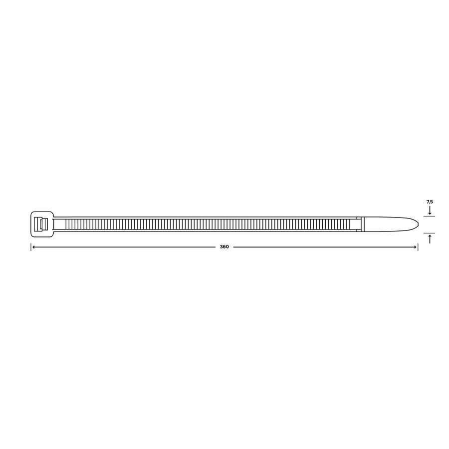Zak a 100st. trekbandjes 360X7,5mm transparant