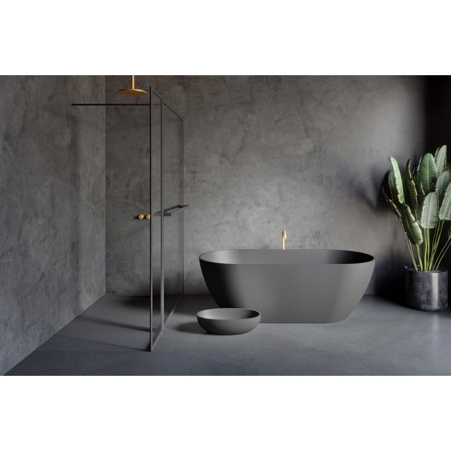 Bilbao solid bad incl sifon,170x80,anthraciet mat