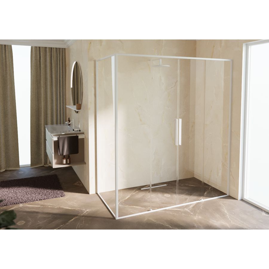 Schuifdeur RIGA 2A 1760-1790x2000mm helder glas profiel matwit