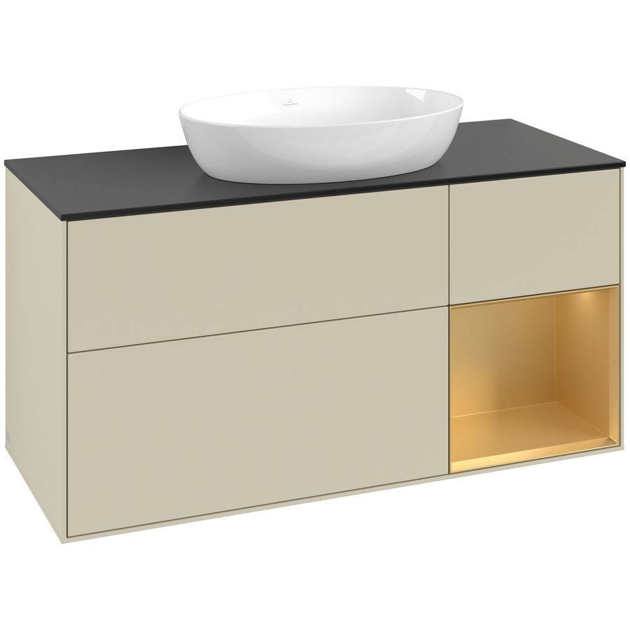 Wastafelonderkast Finion 1200x603x501mm S.Grey Matt Lacquer GA72HFHJ