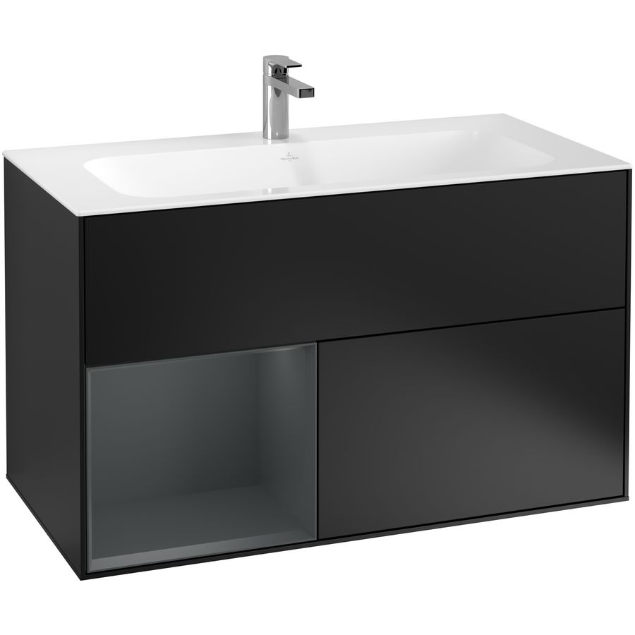 Wastafelonderkast Finion 996x591x498mm Black Matt Lacquer G030HGPD