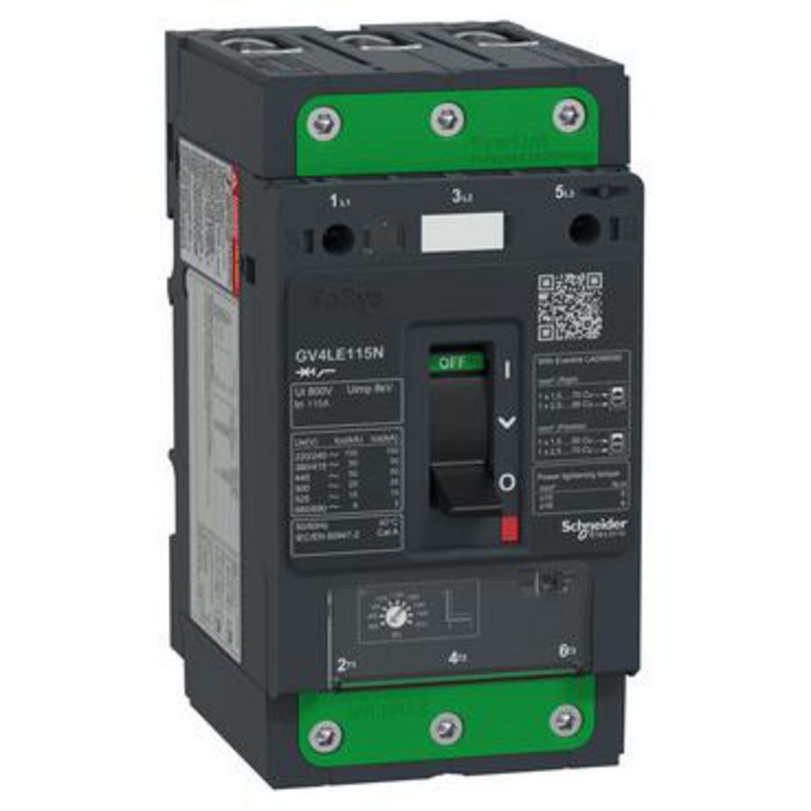Vermogensschakelaar Magnetisch 115A 3P EverLink TeSys GV4