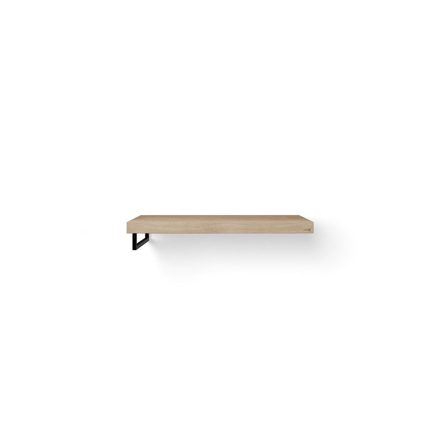 Wastafelblad Base Wood eiken 100cm zwart 1x handdoekbeugel LI.