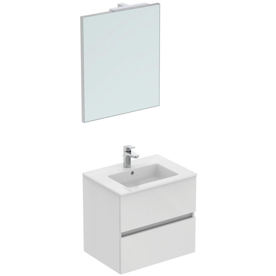 Wastafelmeubel pack 600mm glanzend wit tiempo R0580WG