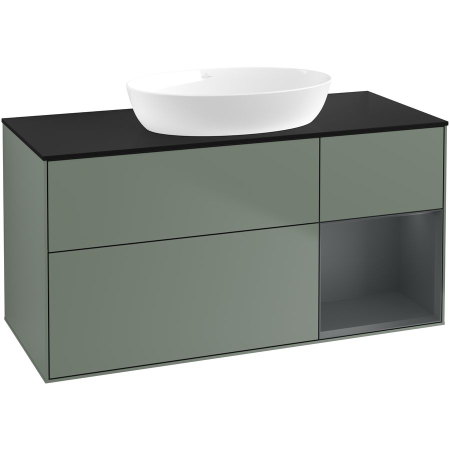 Wastafelonderkast Finion 1200x603x501mm Olive Matt Lacquer FA72HGGM