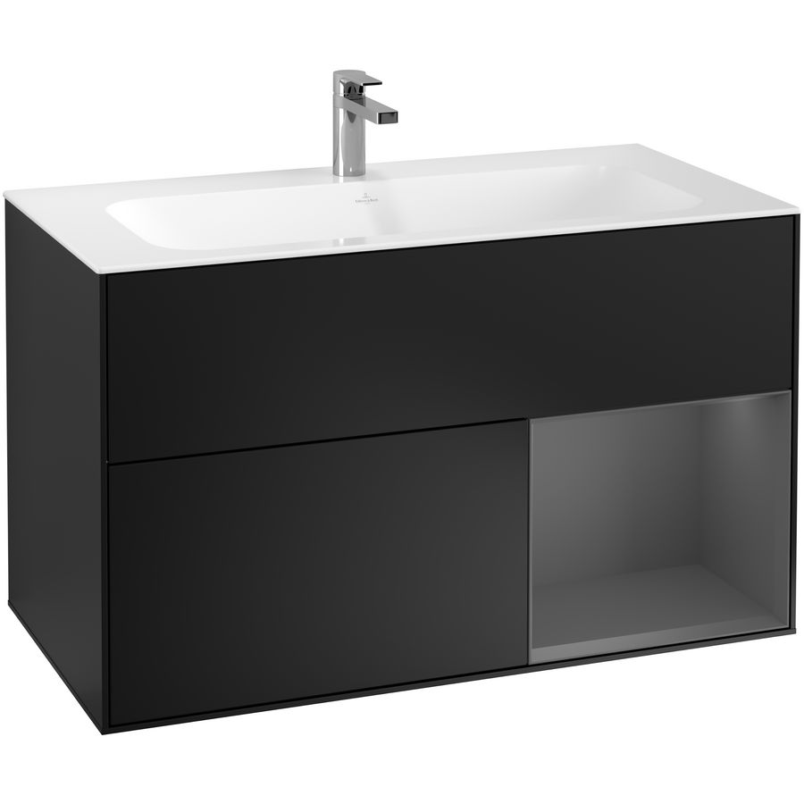 Wastafelonderkast Finion 996x591x498mm Black Matt Lacquer G040GKPD