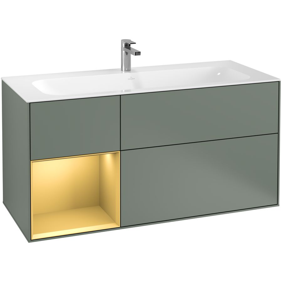 Wastafelonderkast Finion 1196x591x498mm Olive Matt Lacquer F060HFGM