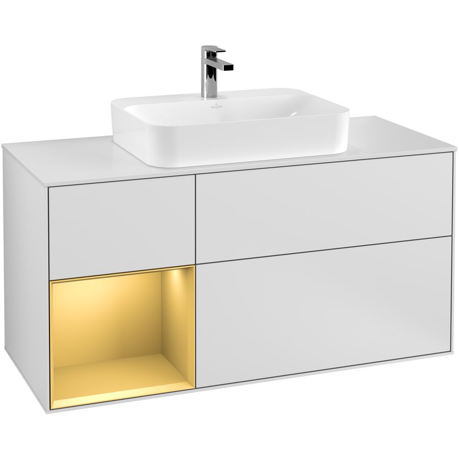 Wastafelonderkast Finion 1200x603x501mm White Matt Lacquer G411HFMT