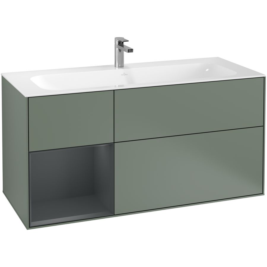Wastafelonderkast Finion 1196x591x498mm Olive Matt Lacquer F060HGGM