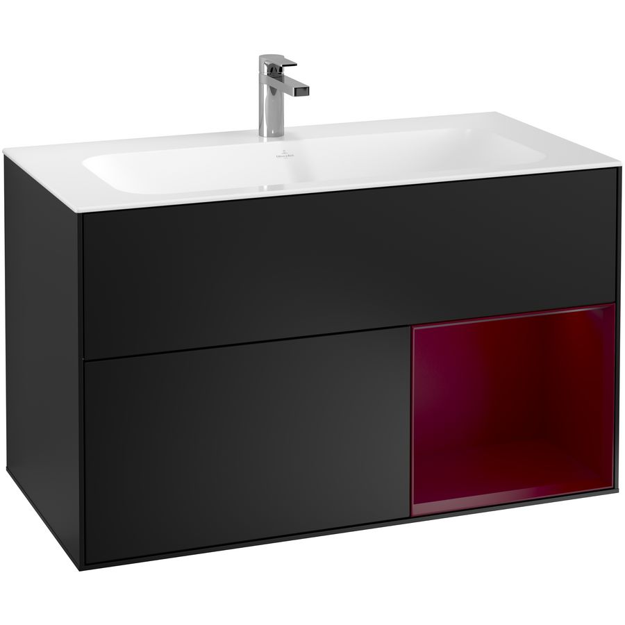 Wastafelonderkast Finion 996x591x498mm Black Matt Lacquer G040HBPD