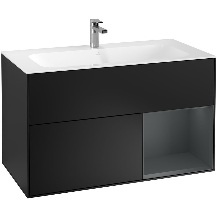 Wastafelonderkast Finion 996x591x498mm Black Matt Lacquer G040HGPD