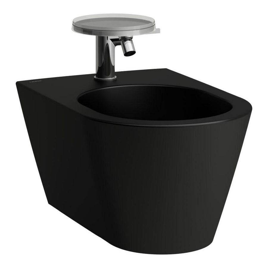 Wandbidet 1 Kraangat Met Gesloten Zijden mat zwart