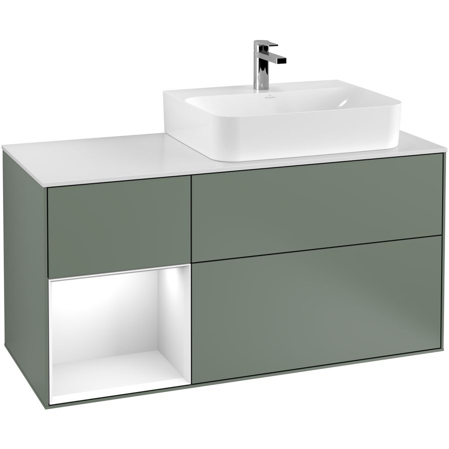 Wastafelonderkast Finion 1200x603x501mm Olive Matt Lacquer G141GFGM