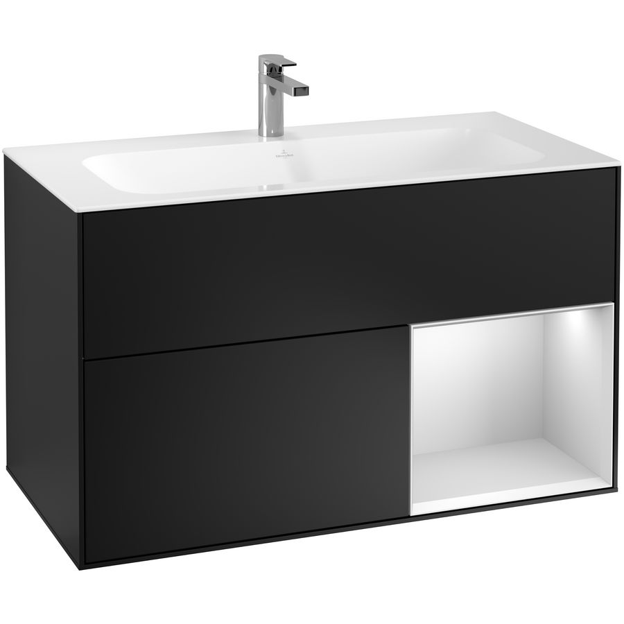 Wastafelonderkast Finion 996x591x498mm Black Matt Lacquer G040MTPD