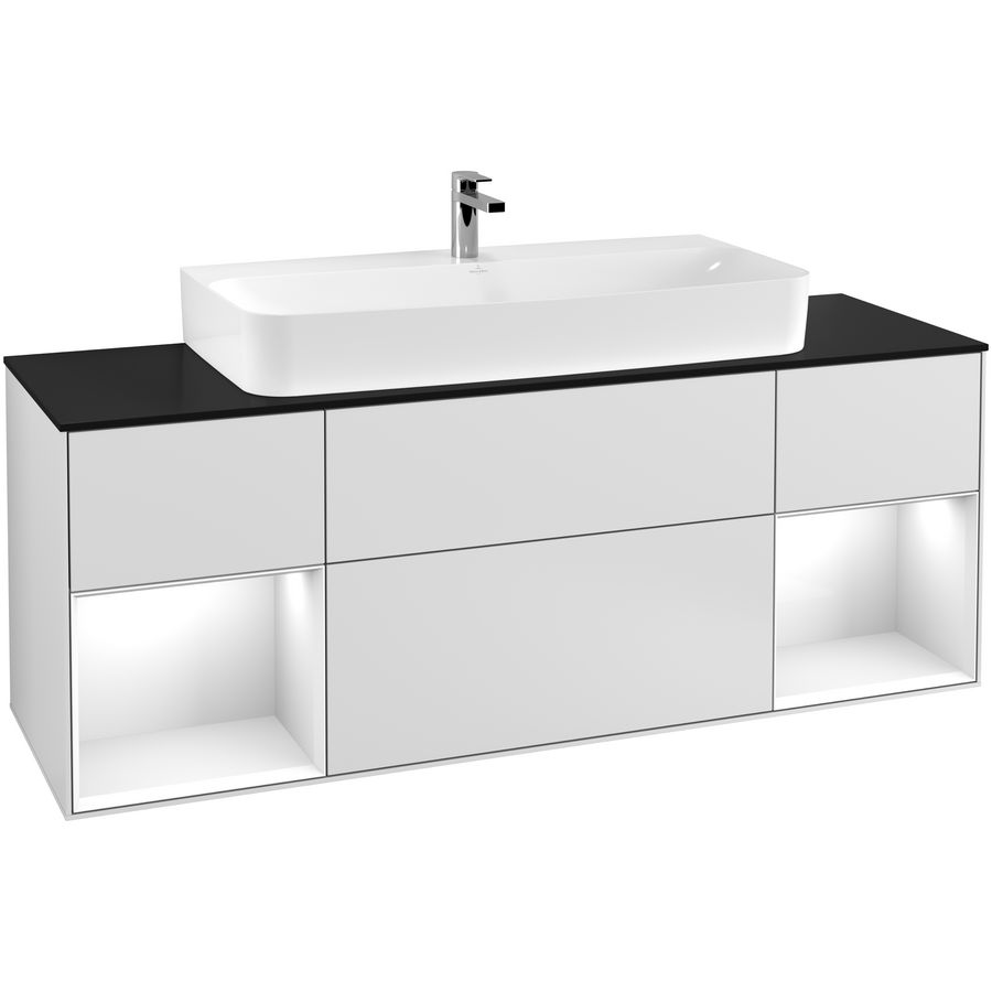 Wastafelonderkast Finion 1600x603x501mm White Matt Lacquer G212GFMT