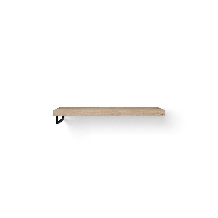 Wastafelblad Base Wood eiken 120cm zwart 1x handdoekbeugel LI.