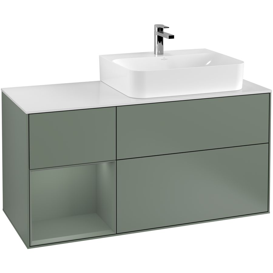 Wastafelonderkast Finion 1200x603x501mm Olive Matt Lacquer G141GMGM