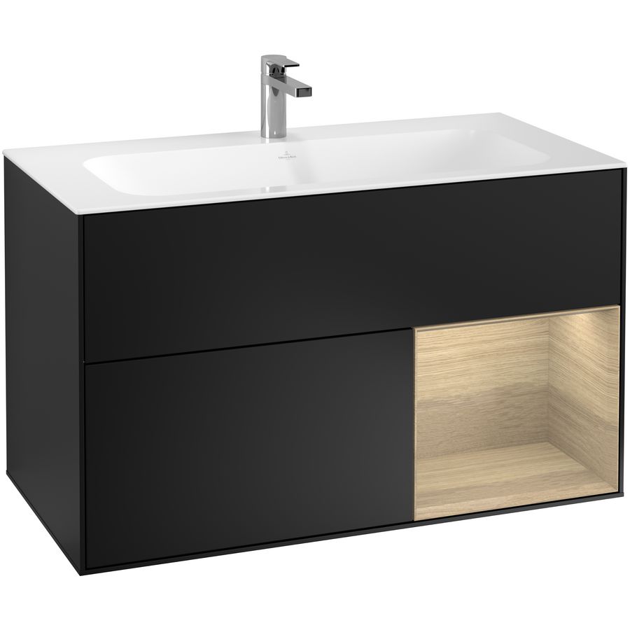 Wastafelonderkast Finion 996x591x498mm Black Matt Lacquer G040PCPD
