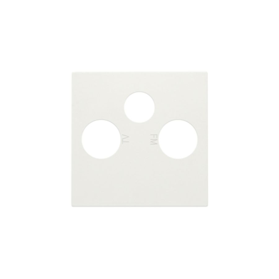 Afwerkingsset 2 enkelvoudige coaxaans. TV/FM/Satt. white