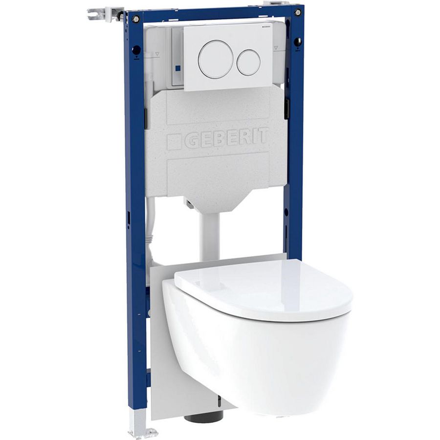 PROMO Combipack Duofix Sigma12cm (2025) + plaat Sigma20 ROUND wit /mat wit + iCon wandcloset Turboflush + zitting (118.407.11.1)