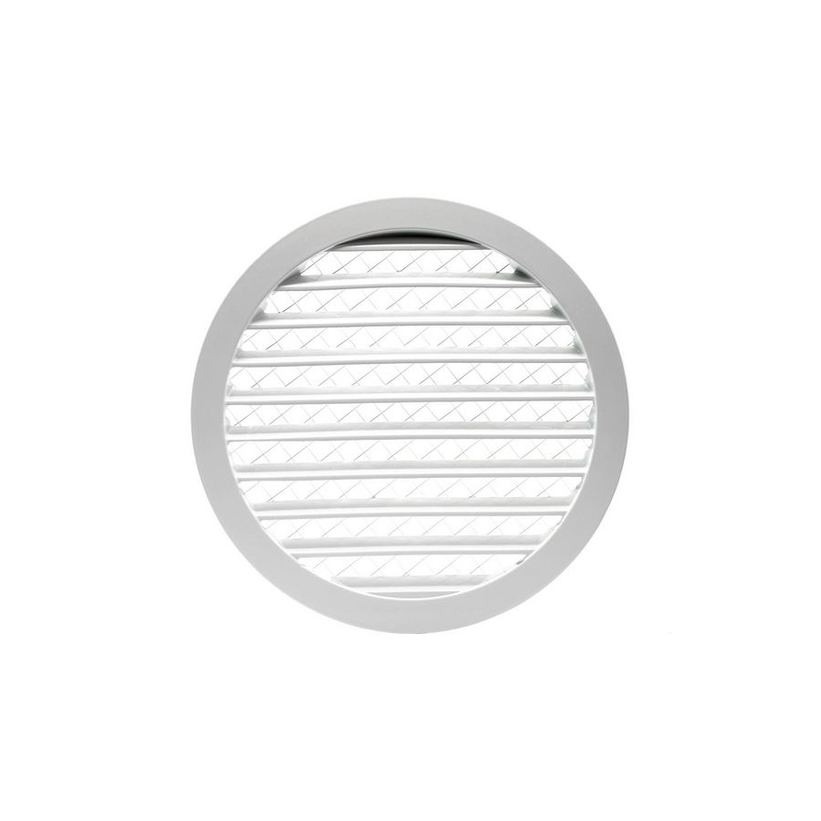 ALU schoepenrooster+grofmazig gaas Ø250mm wit