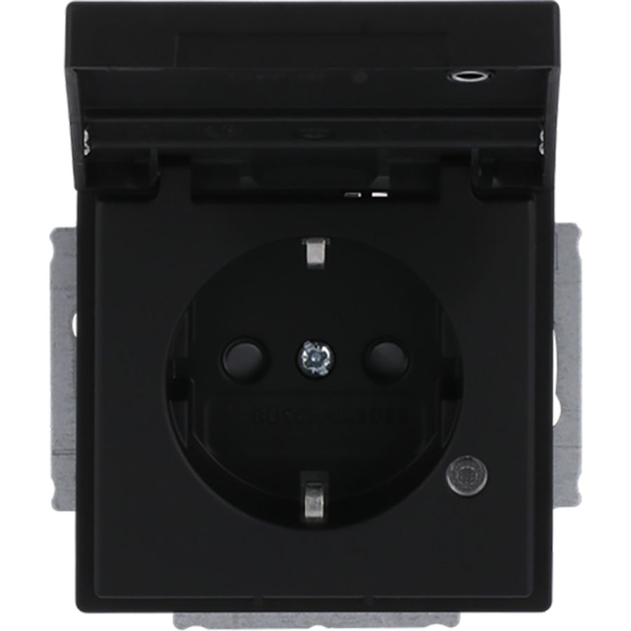 Tekstwandcontactdoos ra kv kd Centraalplaat LED inb f-matzwart (20 EUKNBL-885)