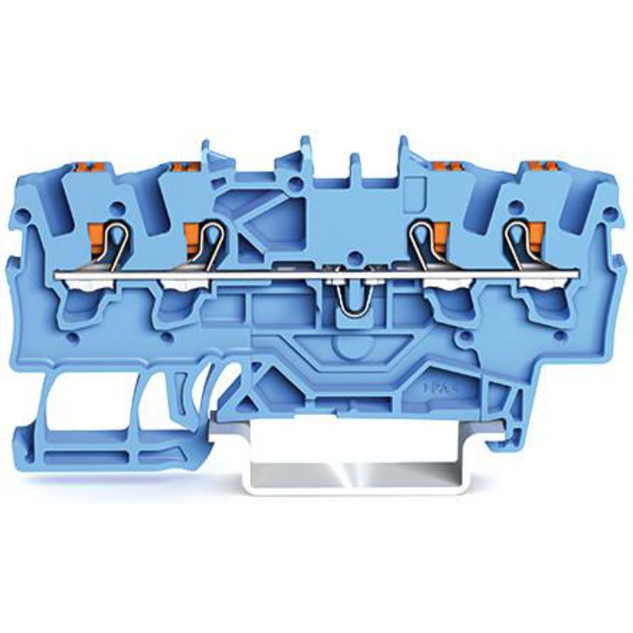 4-draads rijgklem Met drukknop 1,5 mm² blauw VVE=100