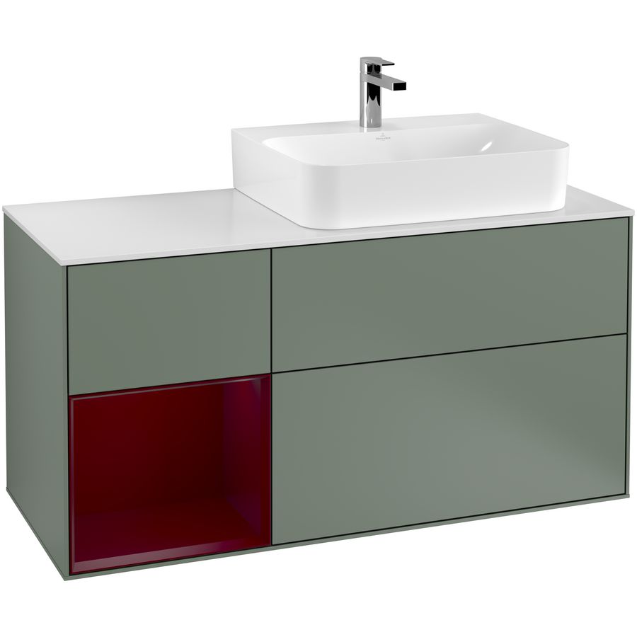 Wastafelonderkast Finion 1200x603x501mm Olive Matt Lacquer G141HBGM