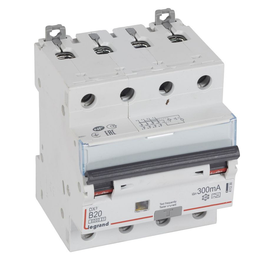 Aardlekautomaat DX3 4-polig B20A 6000A 300mA