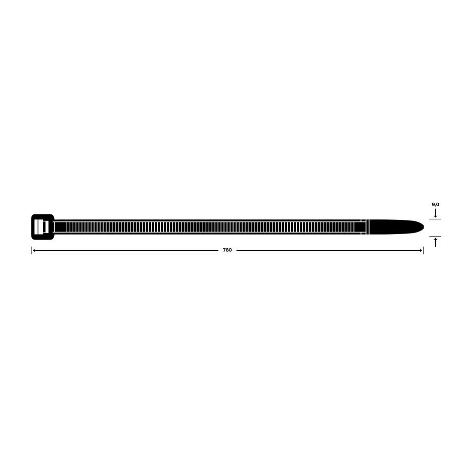 Zak a 100st. trekbandjes 750X9mm zwart