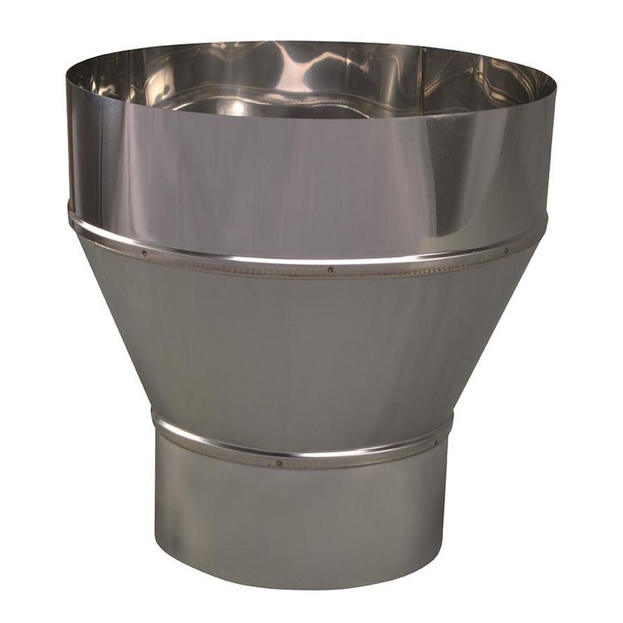 EW RVS verloopstuk 129mm uitw. - 200mm