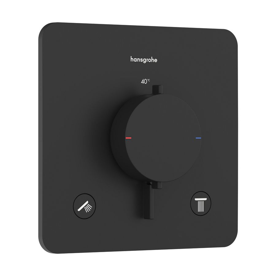 Inbouwthermostaat Ecostat Comfort Q 2 functies mat zwart