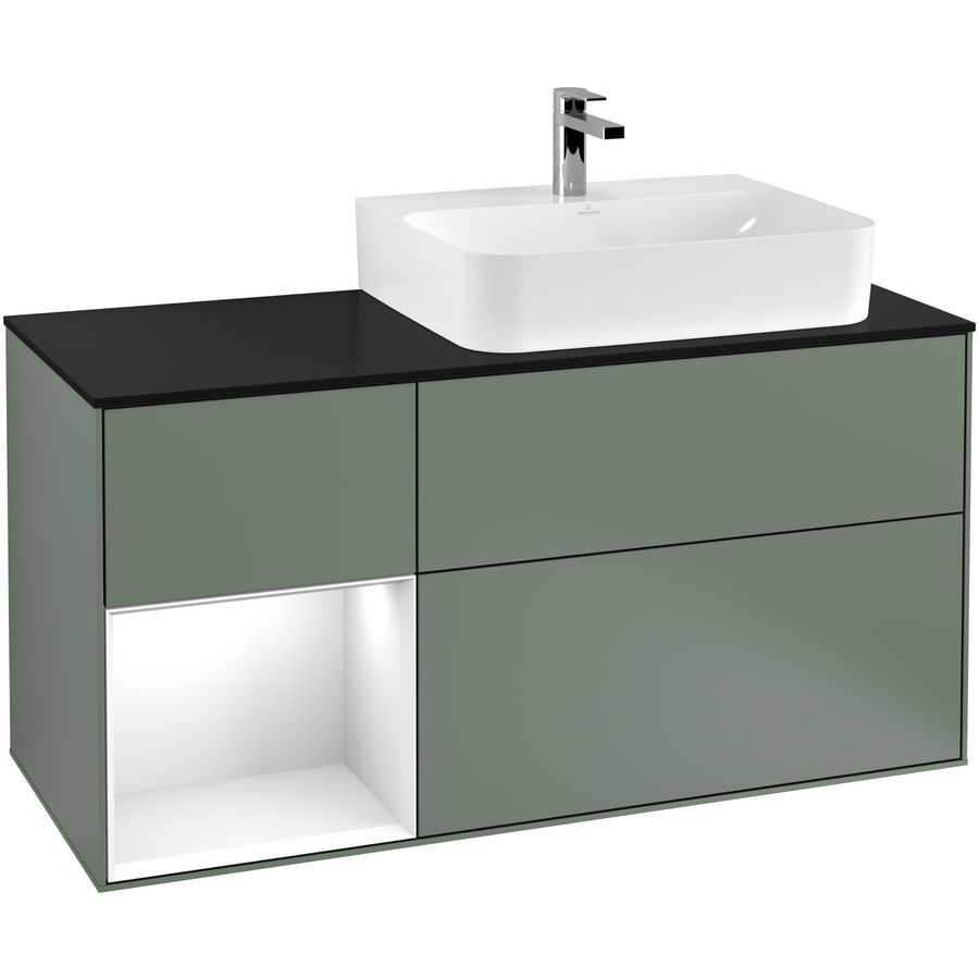 Wastafelonderkast Finion 1200x603x501mm Olive Matt Lacquer G142GFGM