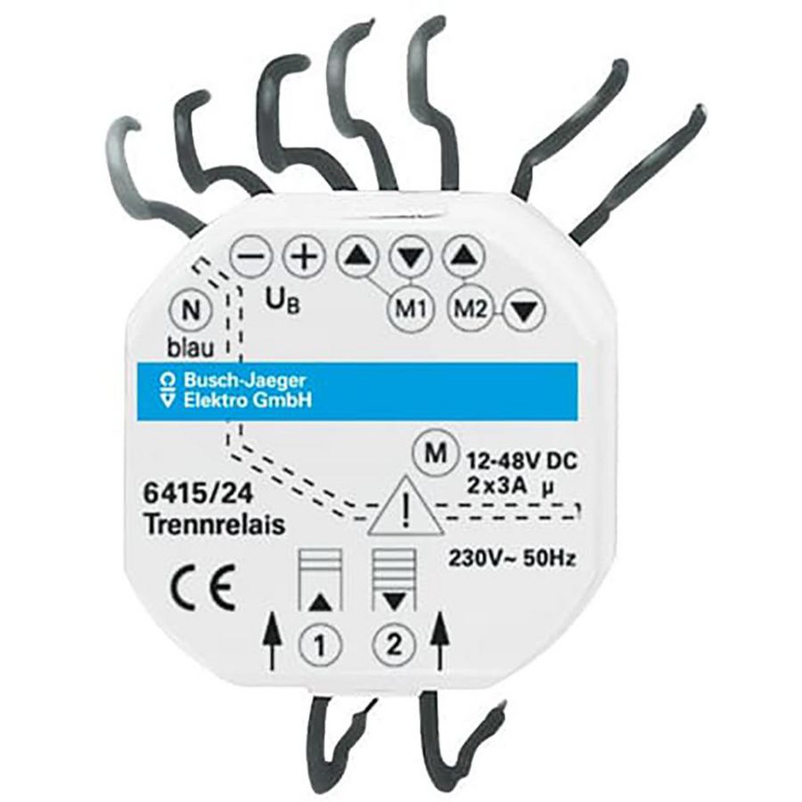 Jal scheidingsrelais 12-48VDC 2x6A