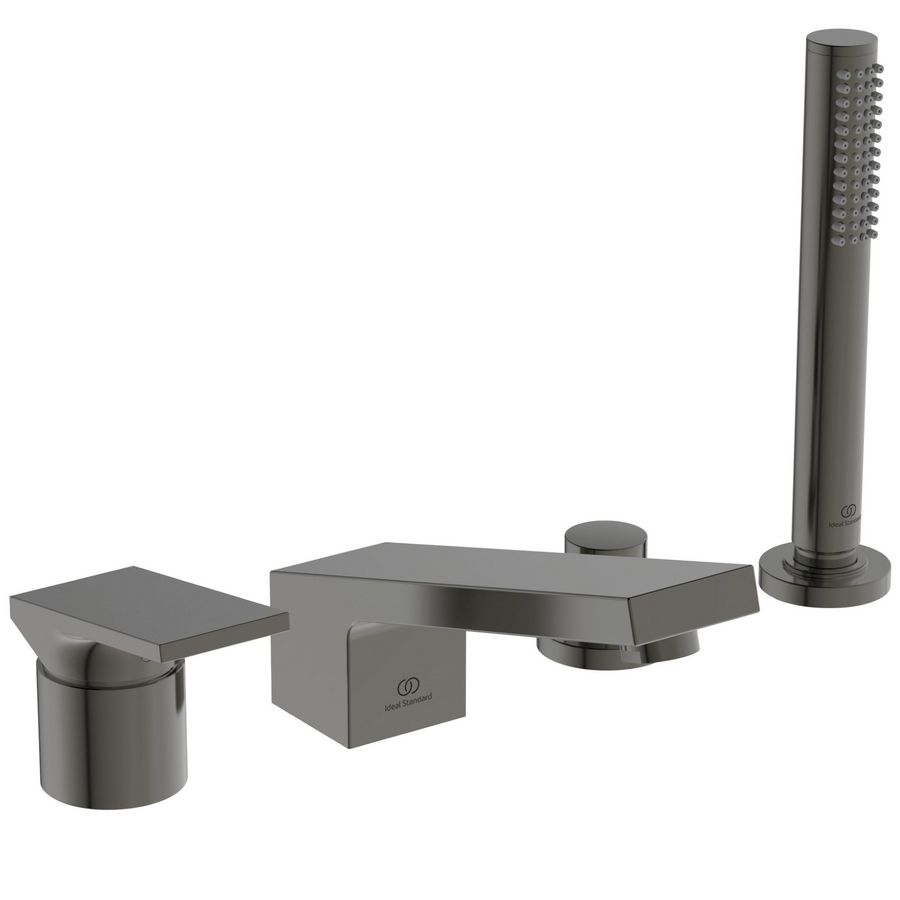 Badmengkraan 4-gats badrand m. uitloop magnetic grey Extra