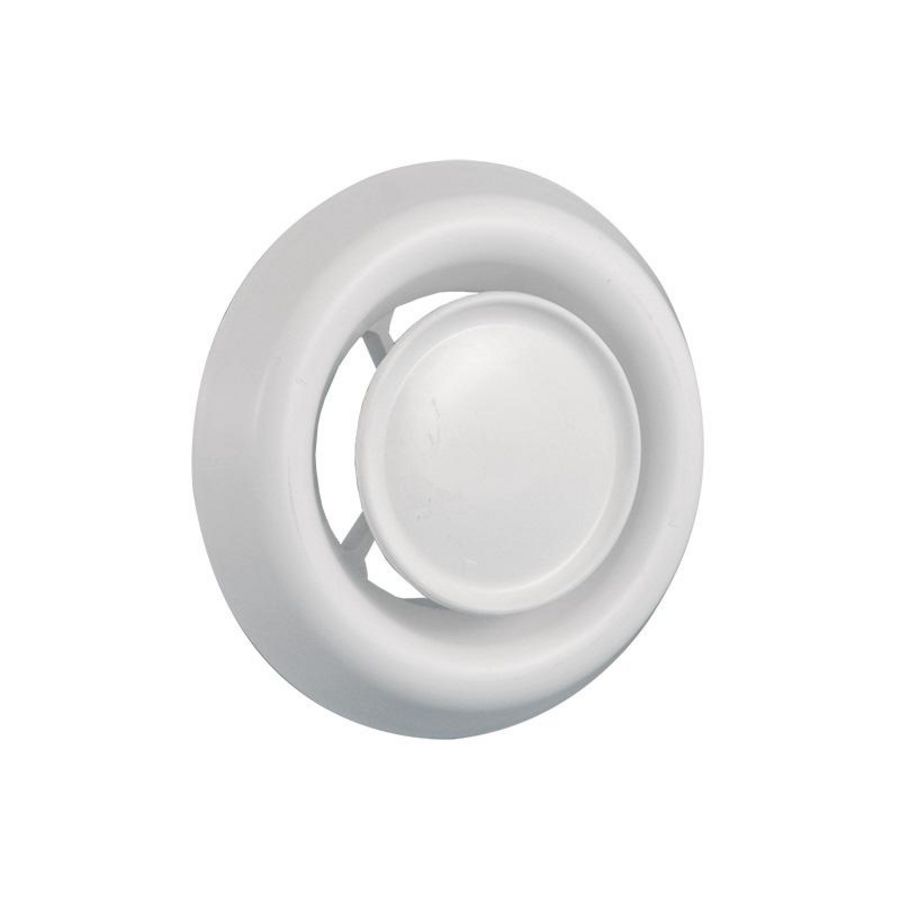 Toevoerventiel+klemmen Ø100/125mm wit