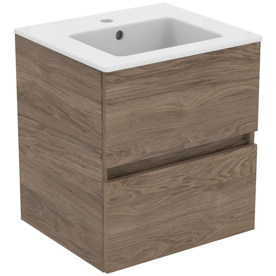 Wastafelmeubel pack 500mm flint hickory tiempo