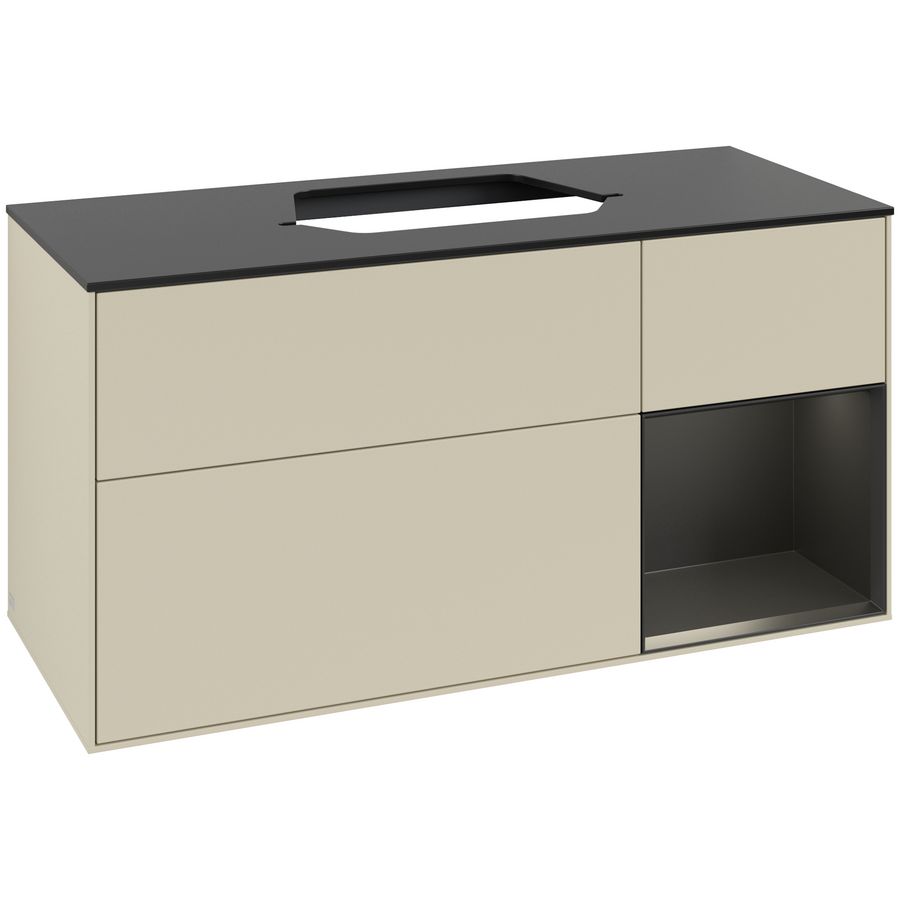 Wastafelonderkast Finion 1200x603x501mm S.Grey Matt Lacquer F422PDHJ