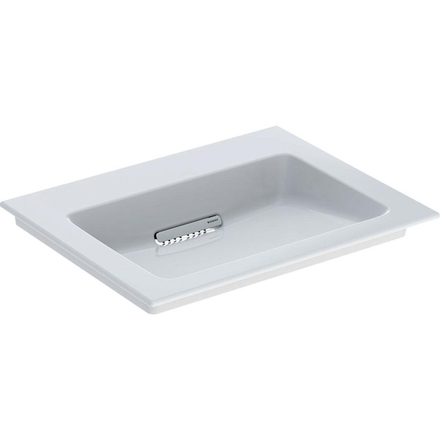 Meubelwastafel afleg L/R 60x48cm afvoer horizontaal zonder kraangat wit Keratect ONE incl. sifon