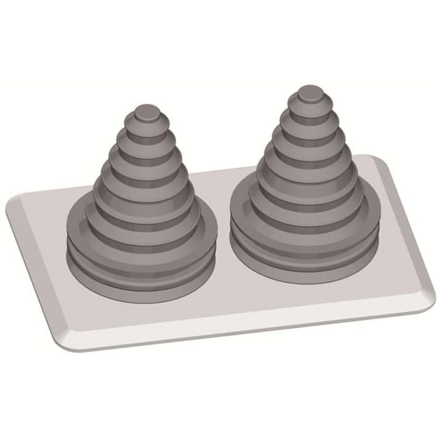 Flensplaat v.v. 2x kabeltule