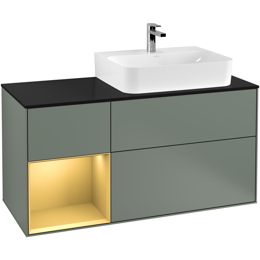 Wastafelonderkast Finion 1200x603x501mm Olive Matt Lacquer G142HFGM