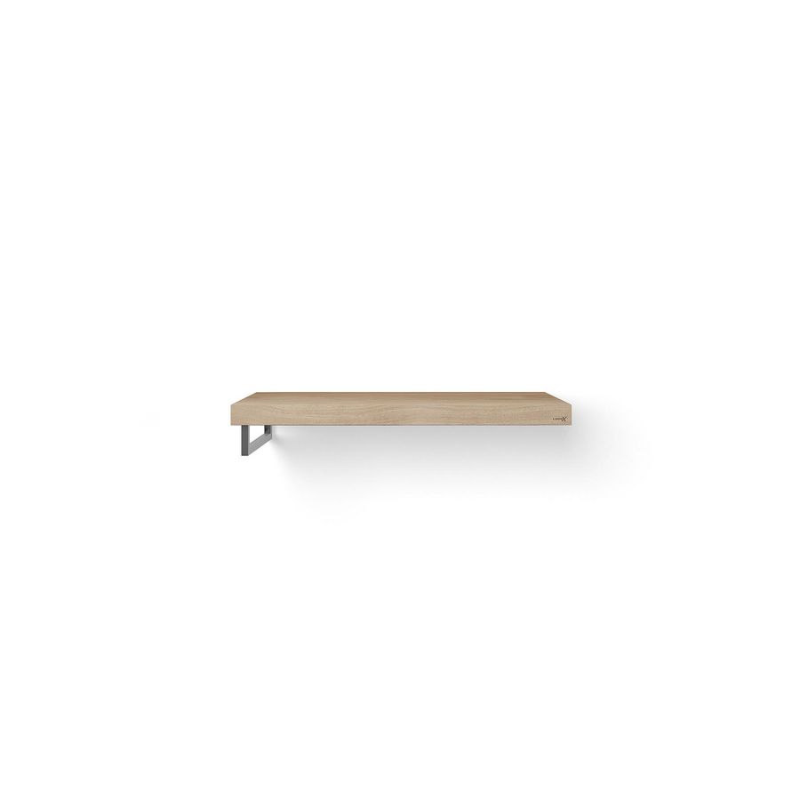 Wastafelblad Base Wood eiken 100cm RVS 1x handdoekbeugel LI.