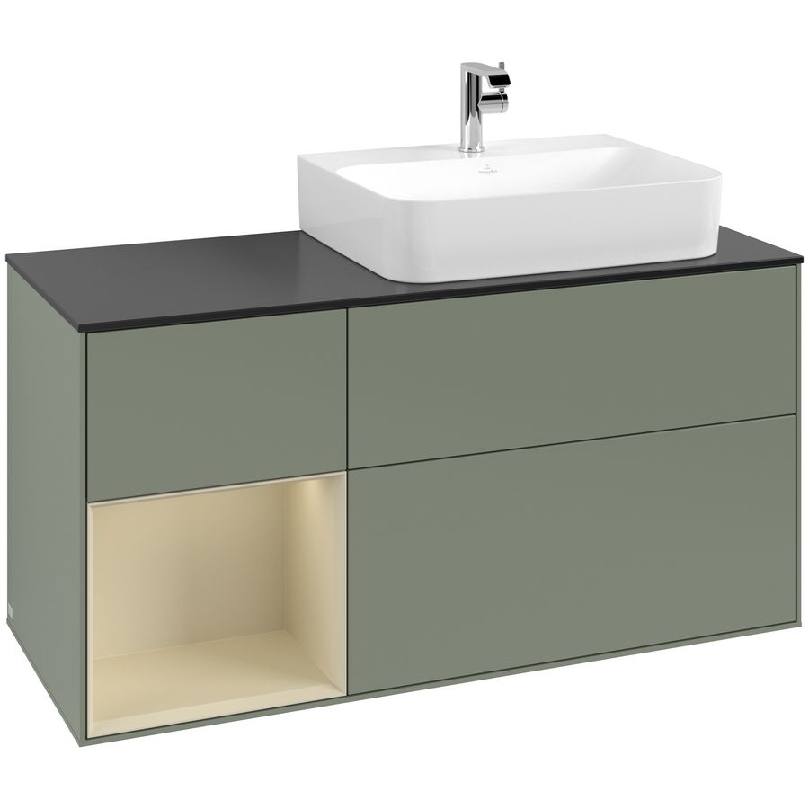 Wastafelonderkast Finion 1200x603x501mm Olive Matt Lacquer G142HJGM